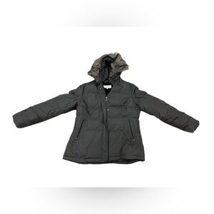 Calvin Klein Women’s Gray Puffer Duck Down Jacket Hooded Size L